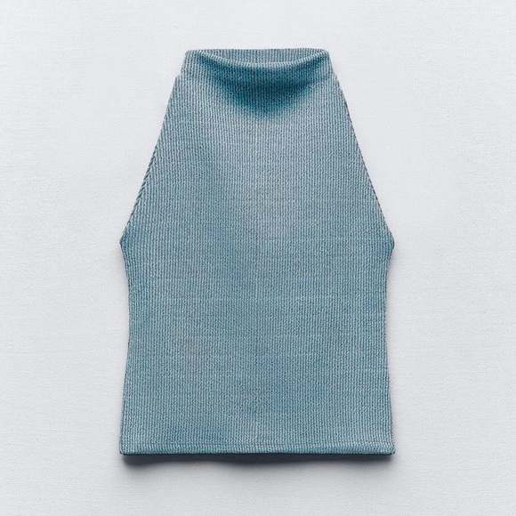 Zara NWOT Shiny Halter Top Size Medium - Picture 3 of 4